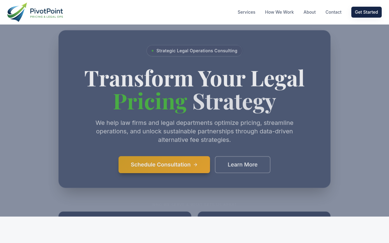 PivotPoint Pricing website
